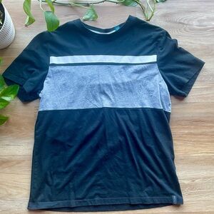 Perry Ellis Black and Gray Block Tee